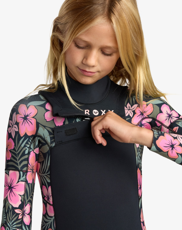 4/3mm Swell Natural Combinaison de surf zip poitrine Rose Fille 8-16 ans