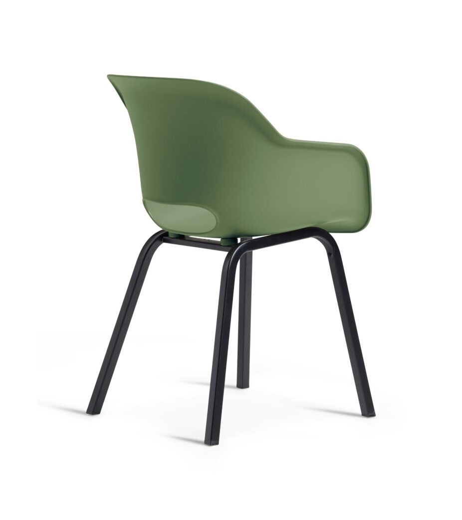 Keter Noa tuinstoel - 2 stuks - 55x56,5x80cm - metalen frame - olijfgroen - gerecycled plastic