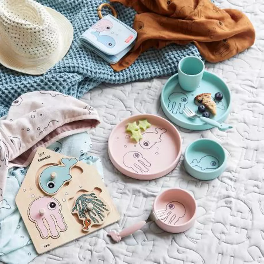 Done by Deer™ Dinner-Set Wasserfreunde rosa ab dem 6. Monat
