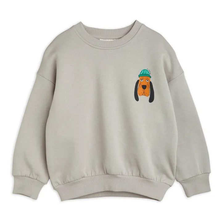 Mini Rodini Sweat Coton Bio Chien | Gris