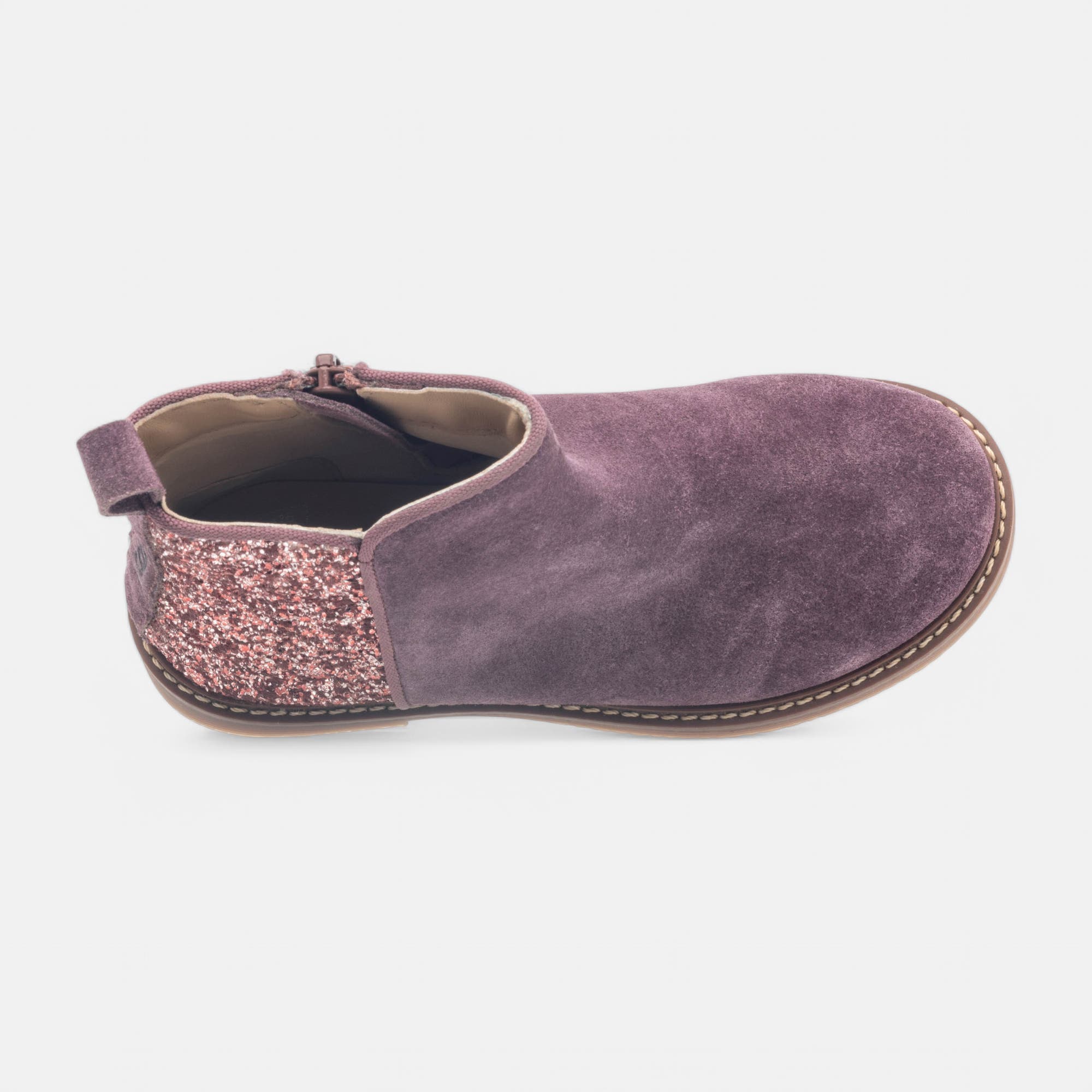 Bottines Fille en cuir violet