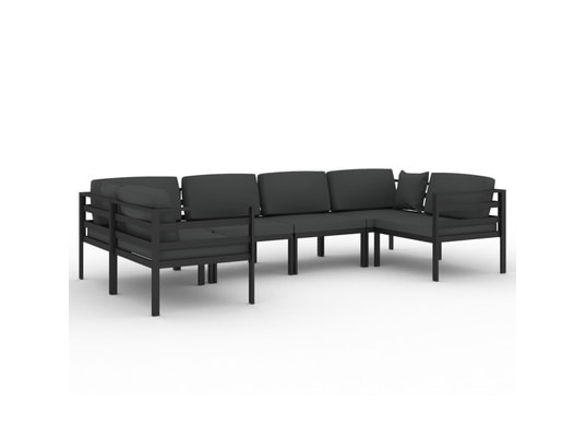LES TENDANCES - Salon extérieur Salon de jardin-gris-6 places-70x70x64.5-370589