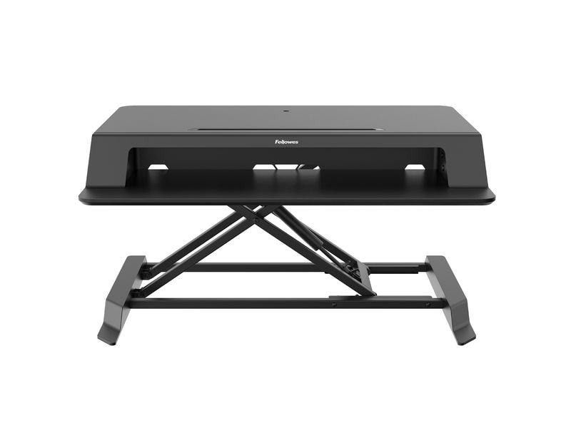Fellowes Bildschirm-Ständer Lotus LT Schwarz Sitz-Steh Workstation, höhenverstellbar