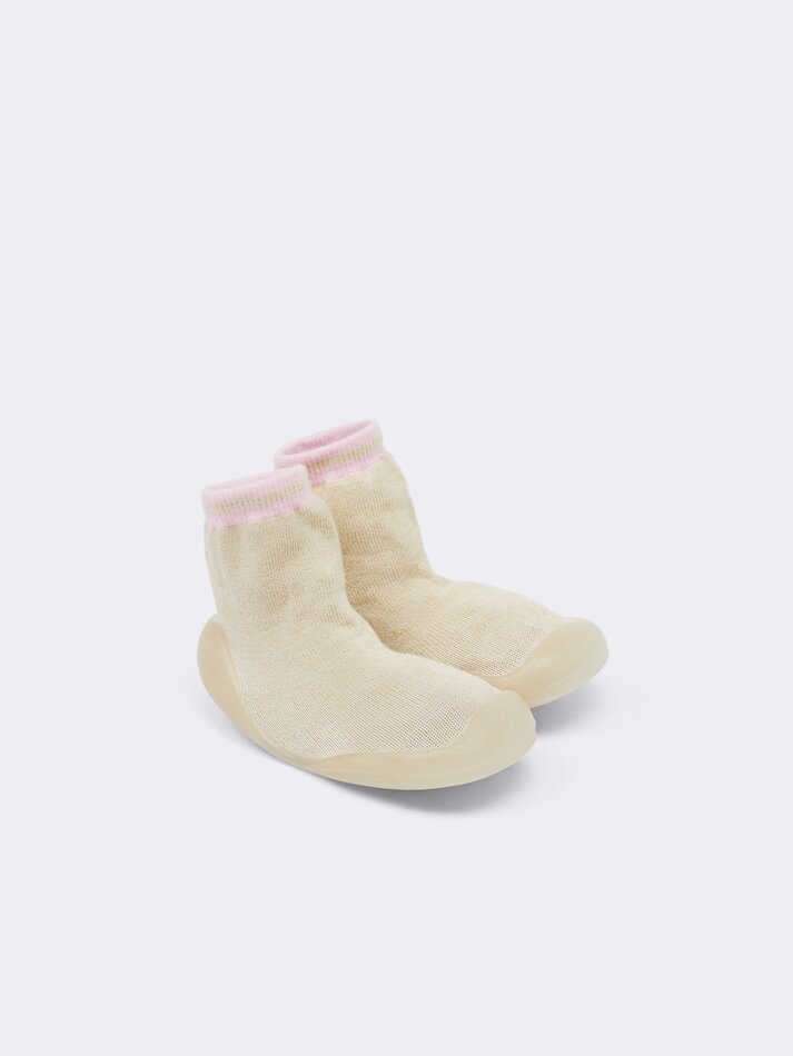 Meia-pantufa com glitter - Dourada