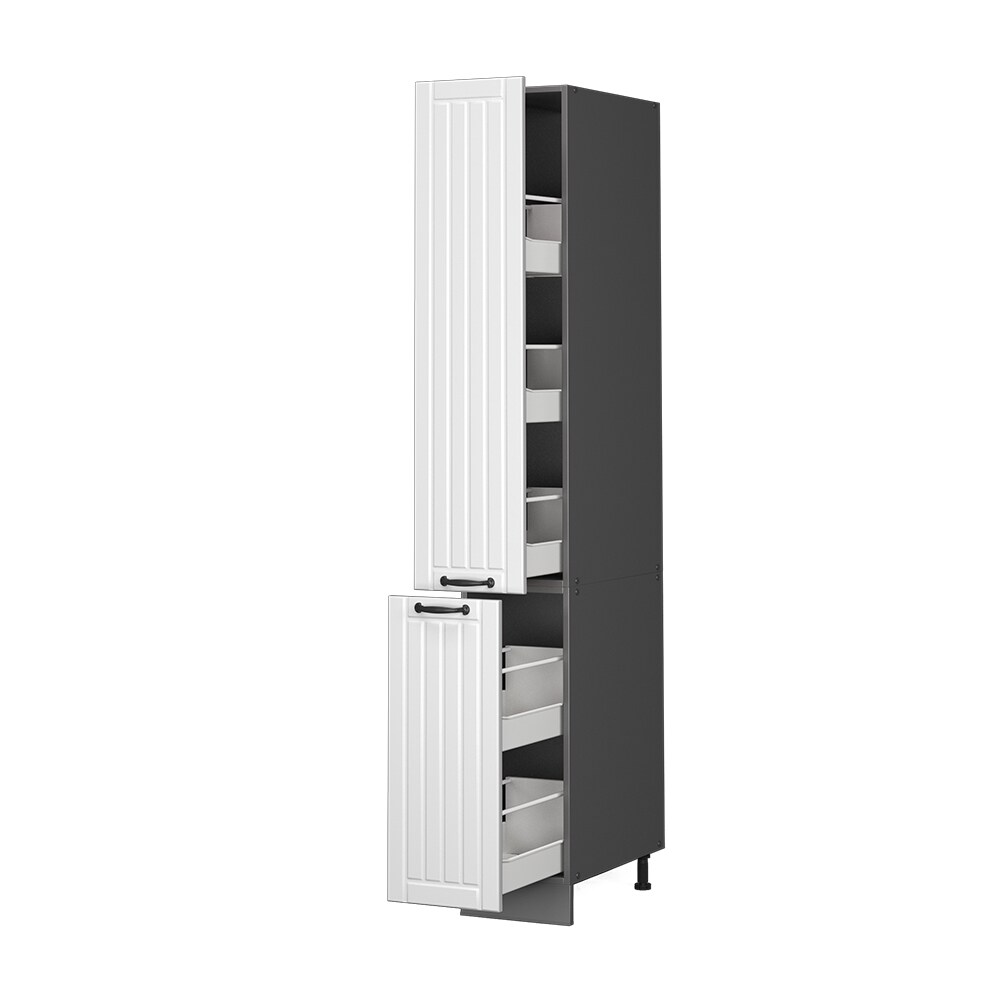 Vicco Apothekerhochschrank Küchenschrank Küchenmöbel Fame-Line Anthrazit Weiß Landhaus 30 cm modern