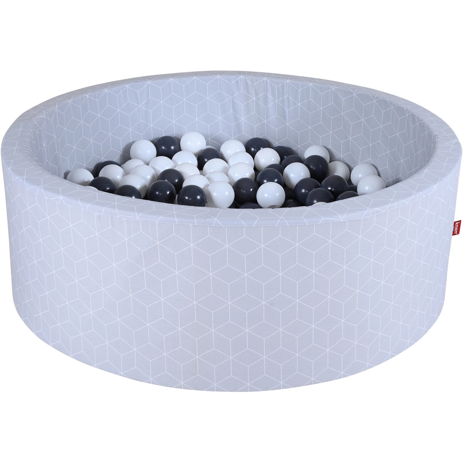 knorr toys® Bällebad soft - Geo cube grey - 300 balls greycreme grau
