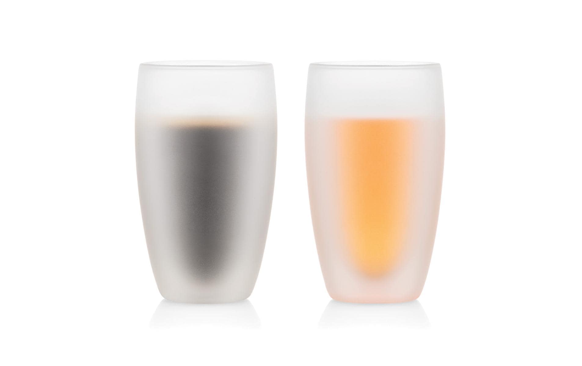 Trinkglas Pavina 2er Set Weiss, milchig, 0.45 lZwei silikonbeschichtete, doppelwandige Gläser