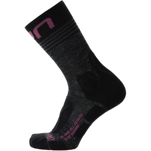 Chaussette randonnée UYN WOMAN TREKKING ONE ALL SEASON MID SOCKS BLACK/PURPLE