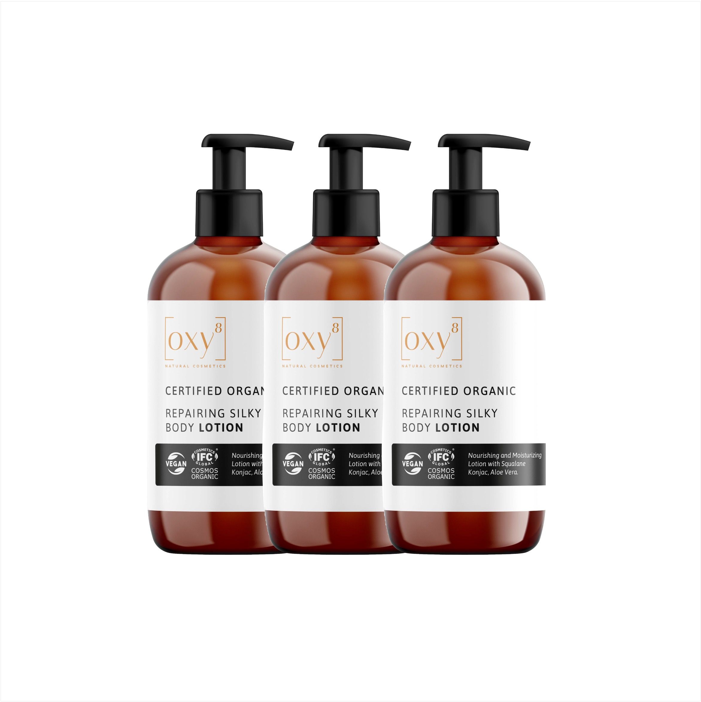 oxy8 Naturkosmetik REPAIRING SILKY BODY LOTION - Sparset 3er Packung