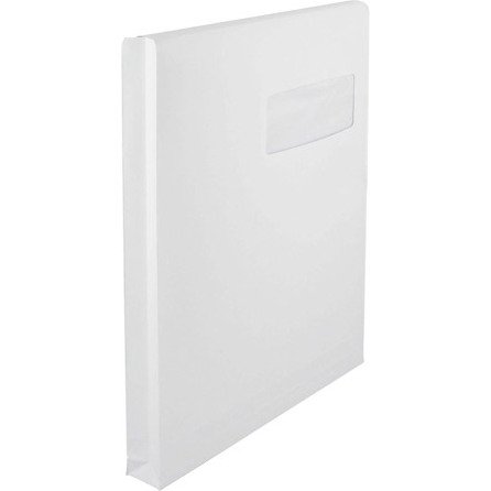Bruneau - Pochette à soufflet 3 cm blanc 229 x 324 mm 120 g avec fenêtre 50 x 105 mm - Boîte de 50