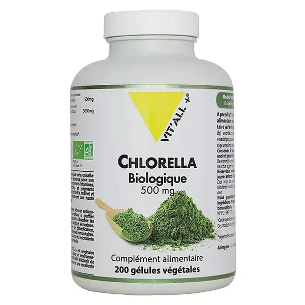 Vit'all+ Clorela Orgânica 500mg 200 cápsulas vegetais