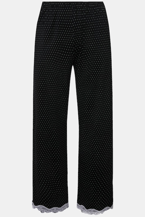 Pyjama, Punkte, Spitze, V-Ausschnitt, Halbarm