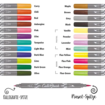 ONLINE Calli.Brush - Brush Pen Set mit 24 Farben