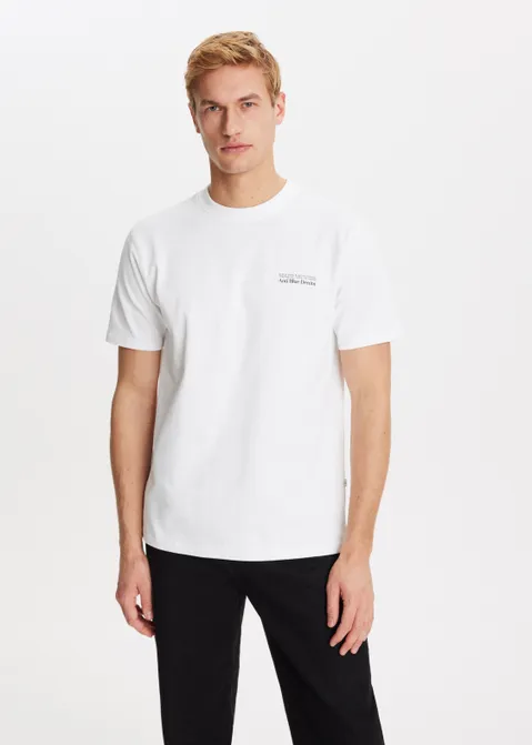T-shirt met merk logo wit (WIT)