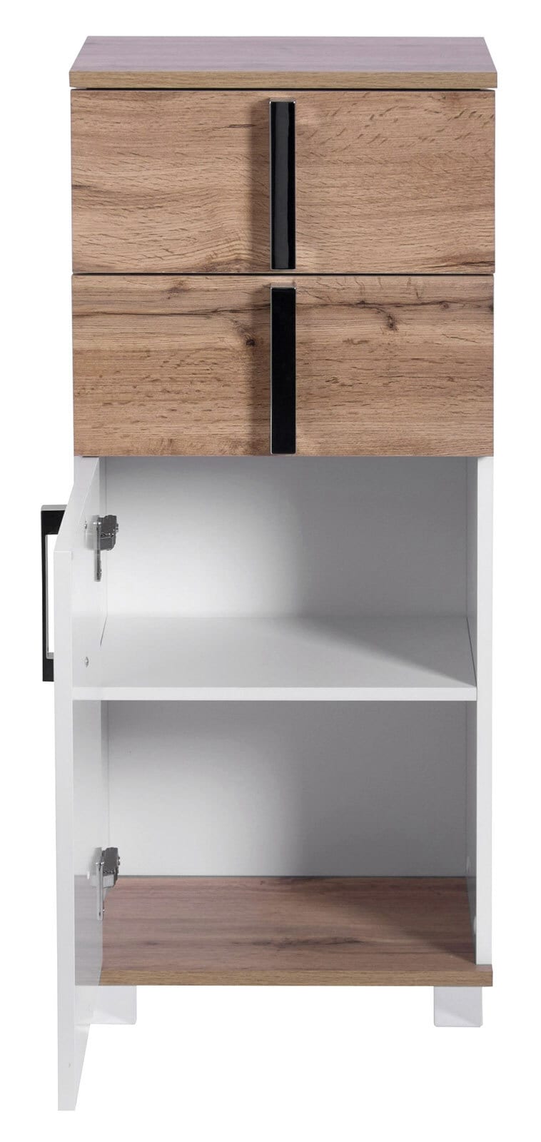 Unterschrank LUCA 40,3 x 94,8 cm weiß/ Eiche Landhaus