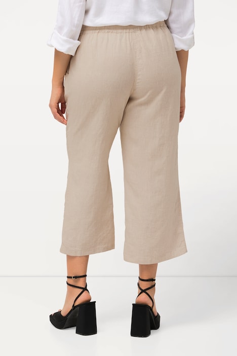 7/8-Leinenhose, elastischer Bund, natürlich kühl