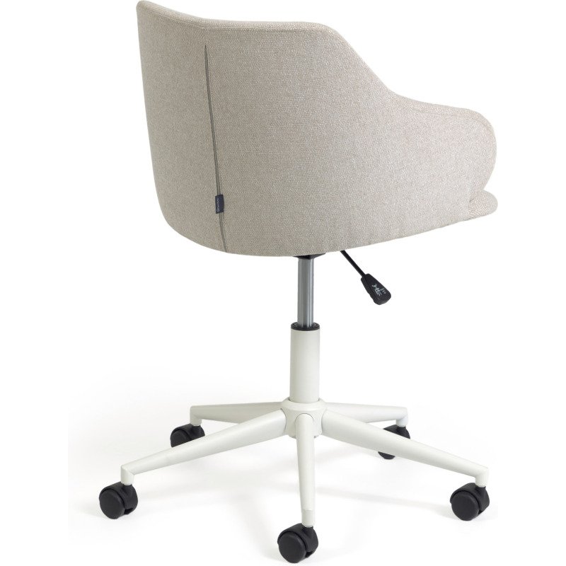 Chaises de bureau Einara tissu - Dossier bas  - Pieds Blanc