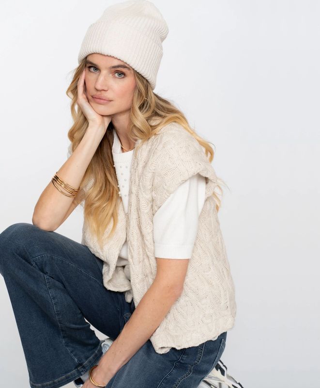 Geisha - Gilet Structured - Gebroken Wit - Vest