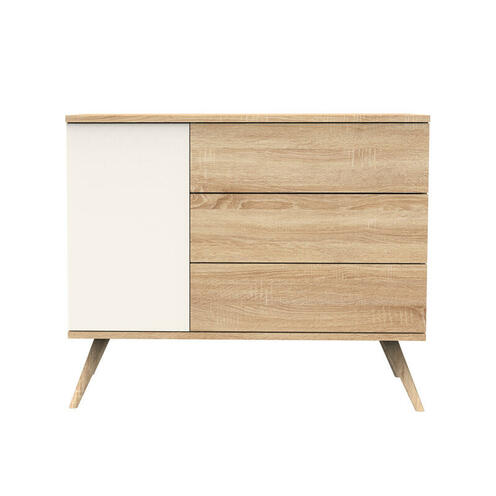 Commode à Langer 3 Tiroirs 1 porte SEVENTIES Crème - SAUTHON