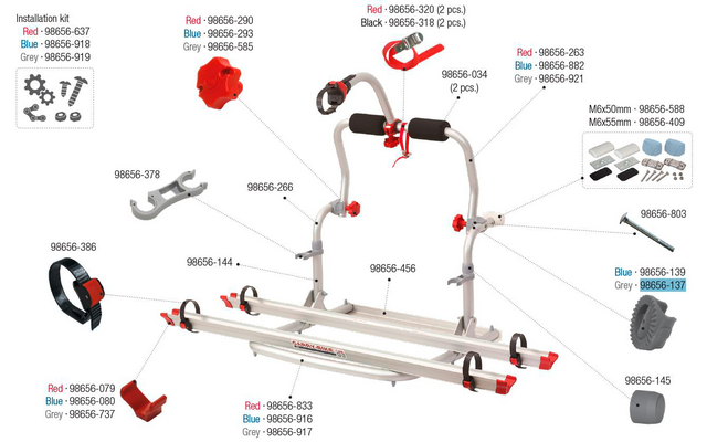 Fiamma Zahnscheibe grau passend für Carry Bike CL - Fiamma Ersatzteilnummer 98656-137