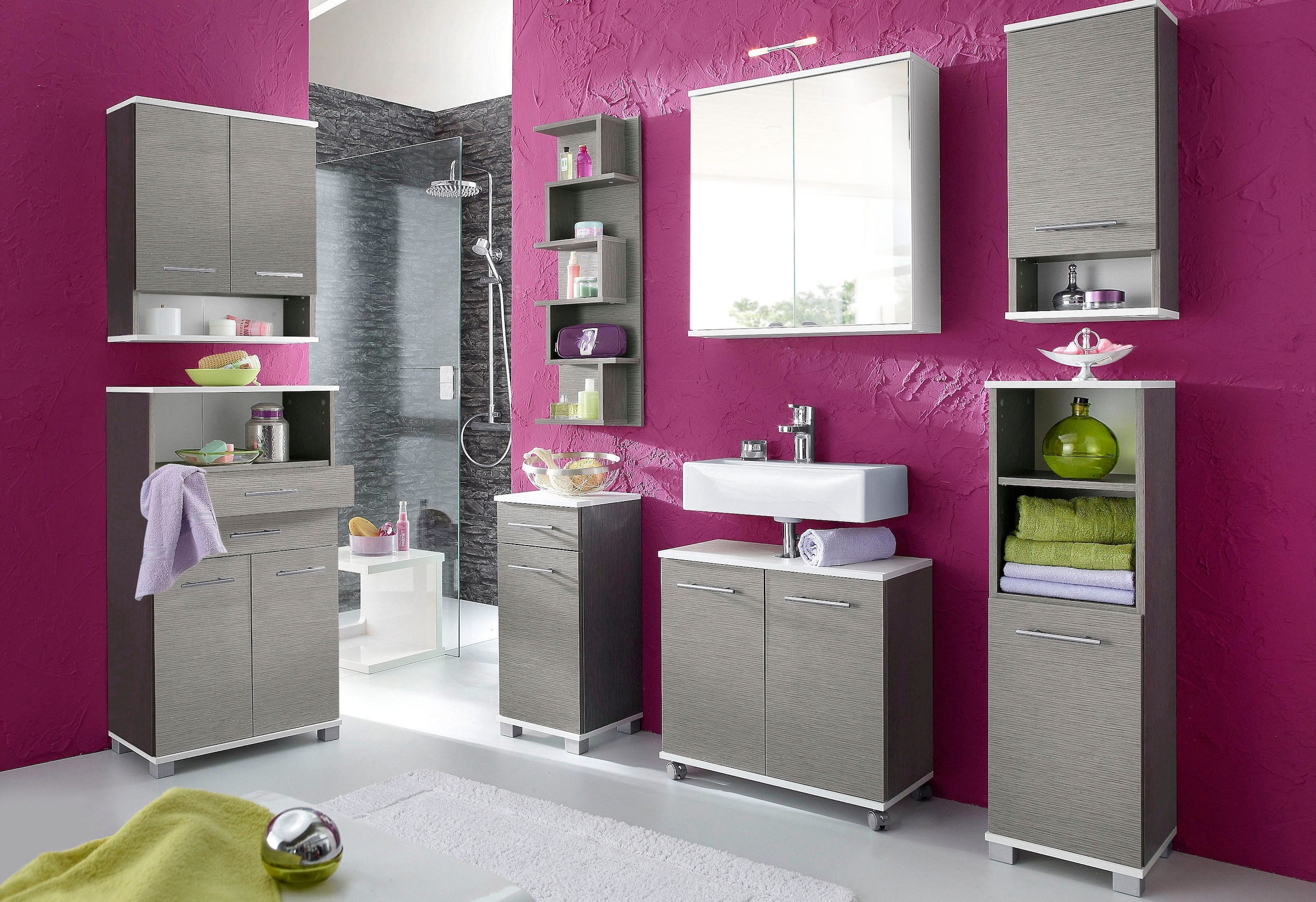 welltime Midischrank »Emmi, Breite 59 cm« 2 Türen, Metallbeschläge