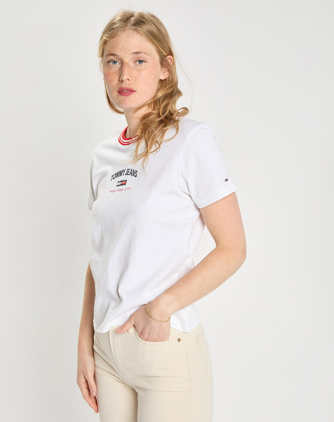 Tommy Jeans T-Shirt timeless script blanc