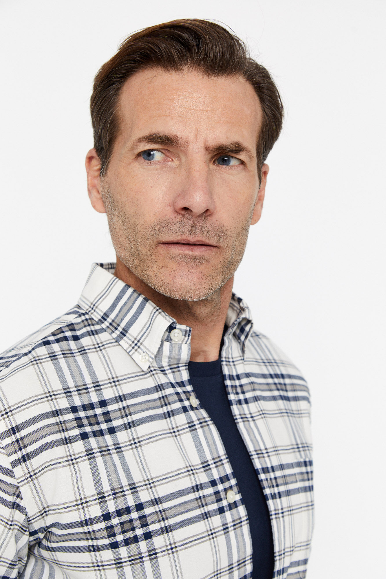 Camisa Oxford Xadrez - Azul Marinho