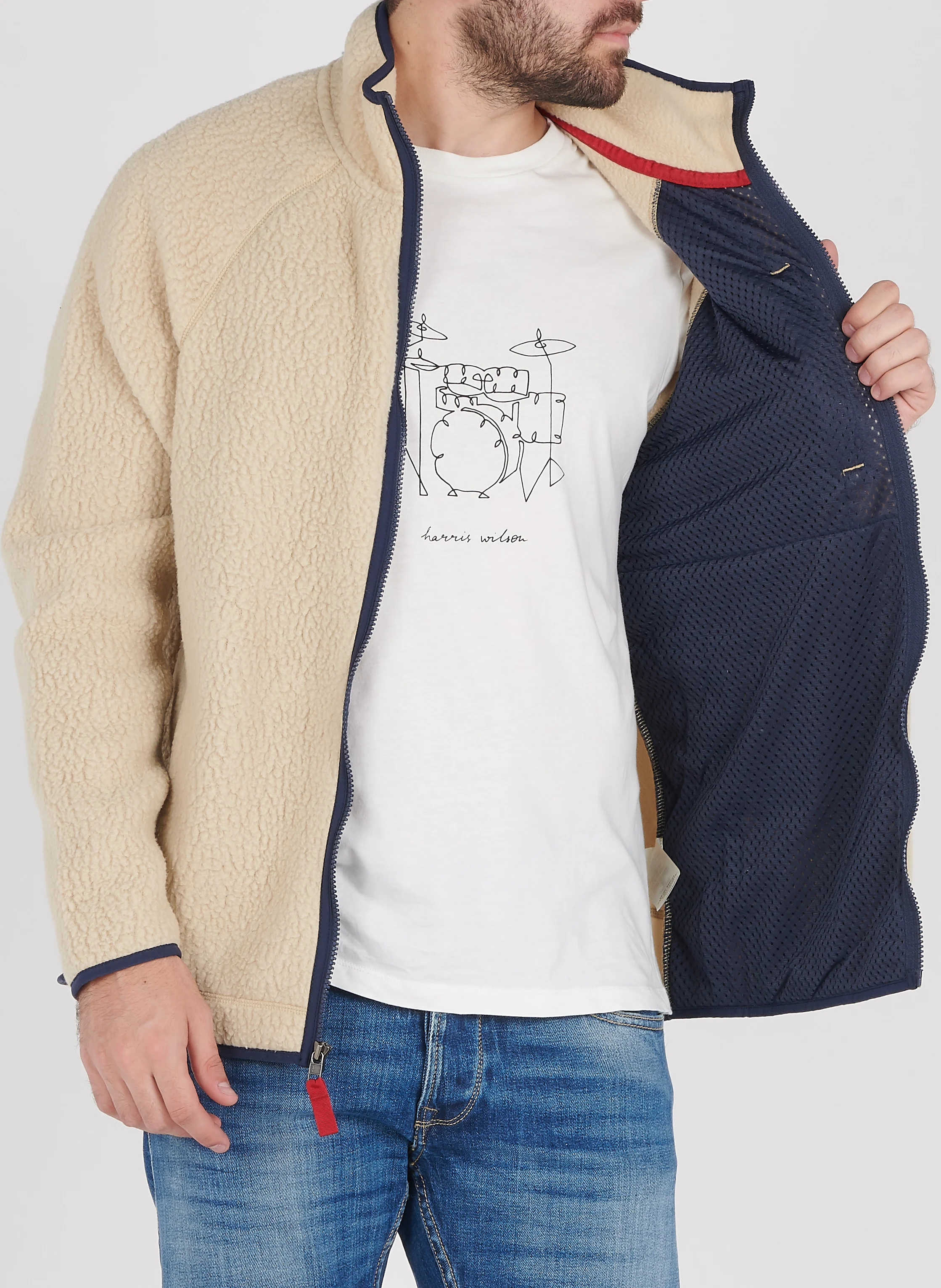 Polaire col montant texturée | Beige