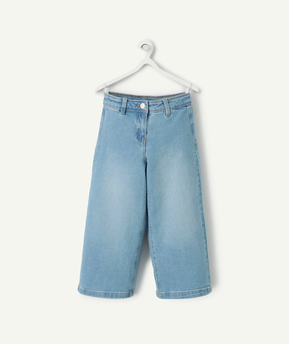 pantalon large fille en denim light low impact
