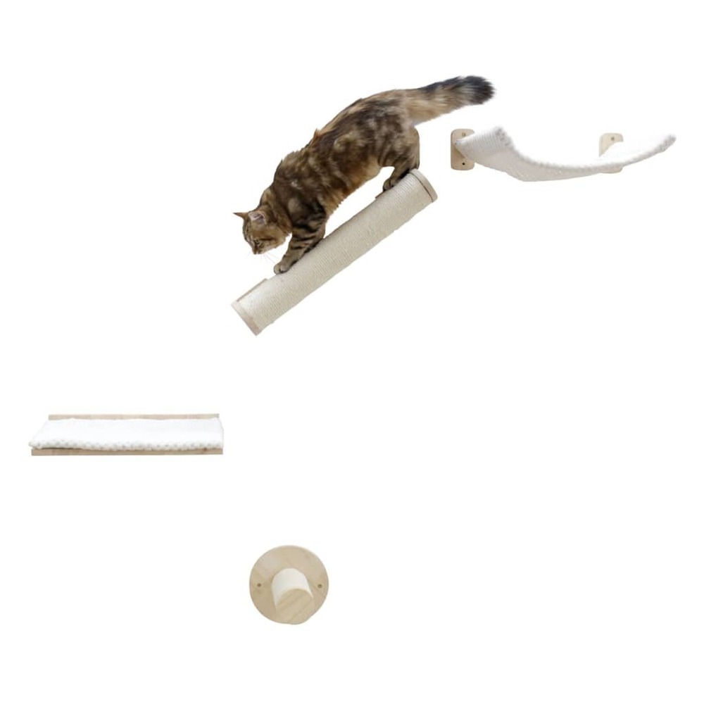Mur d'escalade pour chats alps 52x14x33 cm naturel et blanc