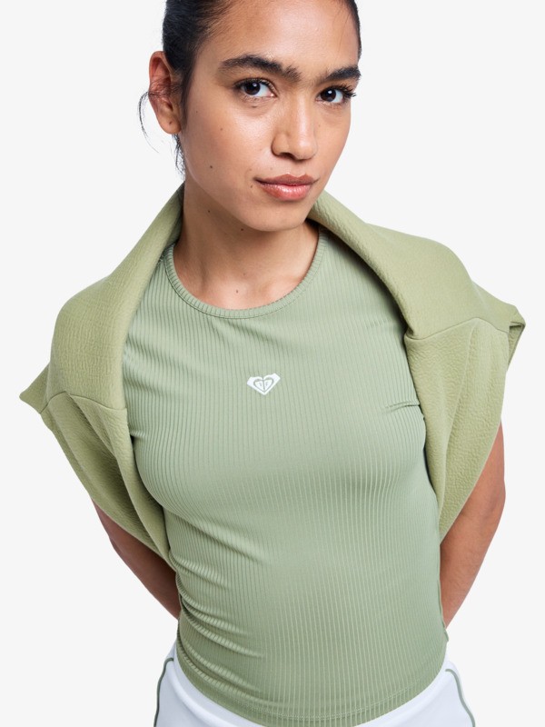 Rise & Vibe Haut d’entraînement à manches courtes Vert Femme