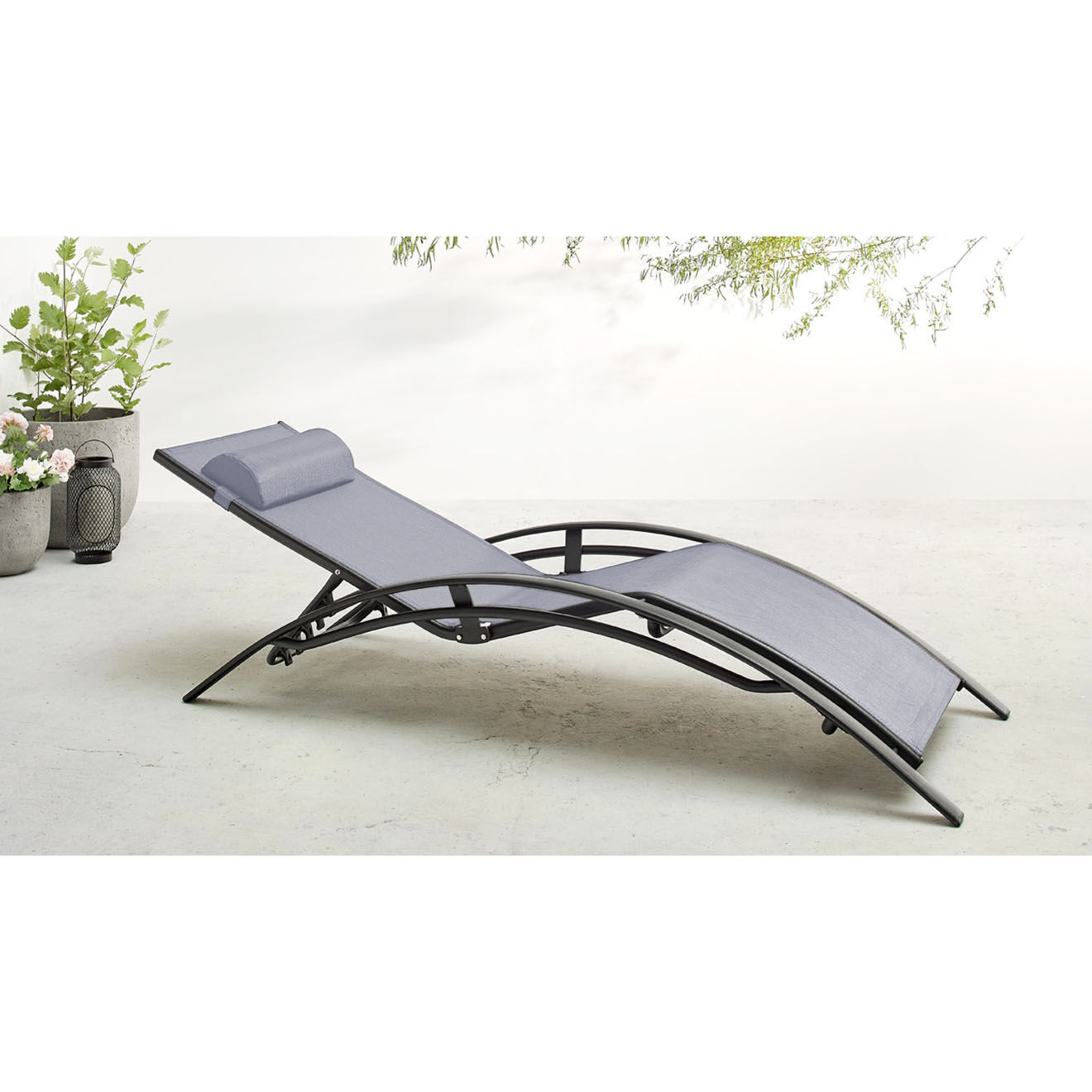 Côté Lounge 2 Bains de soleil Hawai noir/gris - 66x179x30 cm