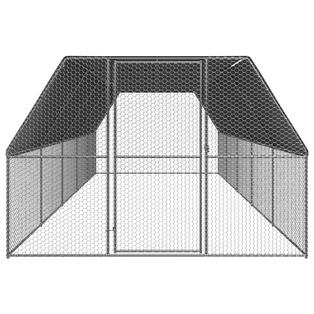 Poulailler d'extérieur 3 x 10 x 2 m acier galvanisé toit en pe