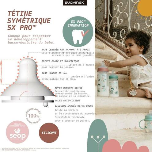 Biberon 150 ML Tétine SXPro L - Vert - SUAVINEX