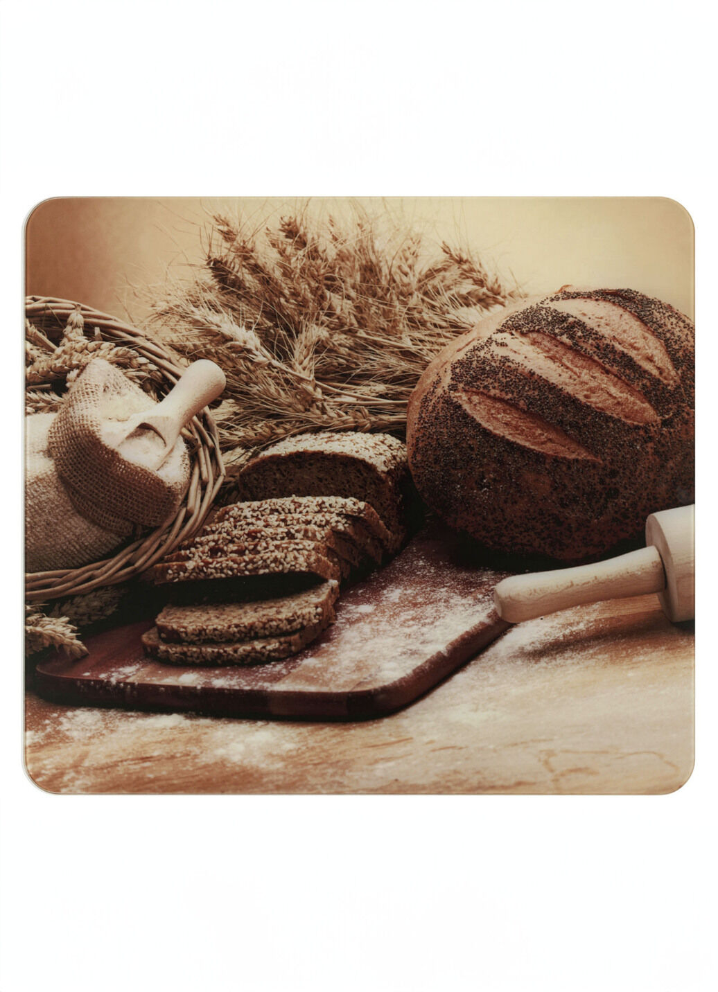 Wandblende aus Glas, Motiv Brot