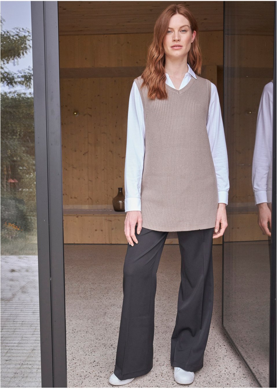 Pull sans manches style court-long