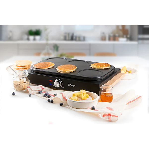 Appareil 2 en 1 mini-woks et mini-crêpes électrique 6 personnes 1000 W