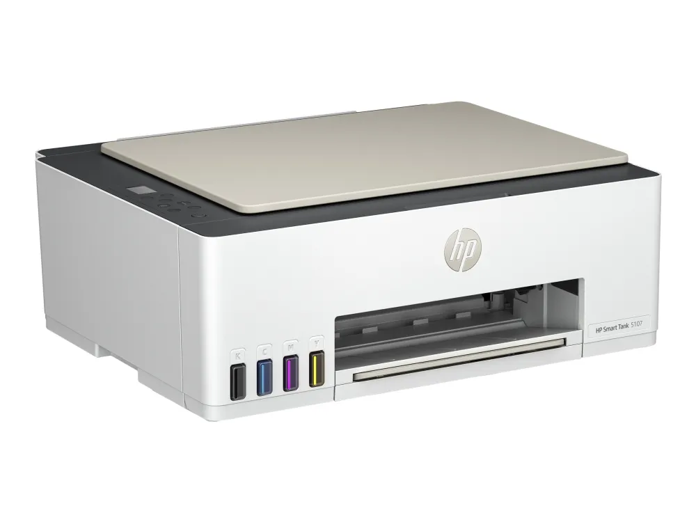 HP Smart Tank 5107 All-in-One - Multifunktionsprinter - farve - blækprinter - kan genopfyldes - Legal (216 x 356 mm) (original) - A4/Legal (medie) - op til 10 spm (kopiering) - op til 12 spm (udskriver) - 100 ark - USB 2.0, Wi-Fi(n), Bluetooth