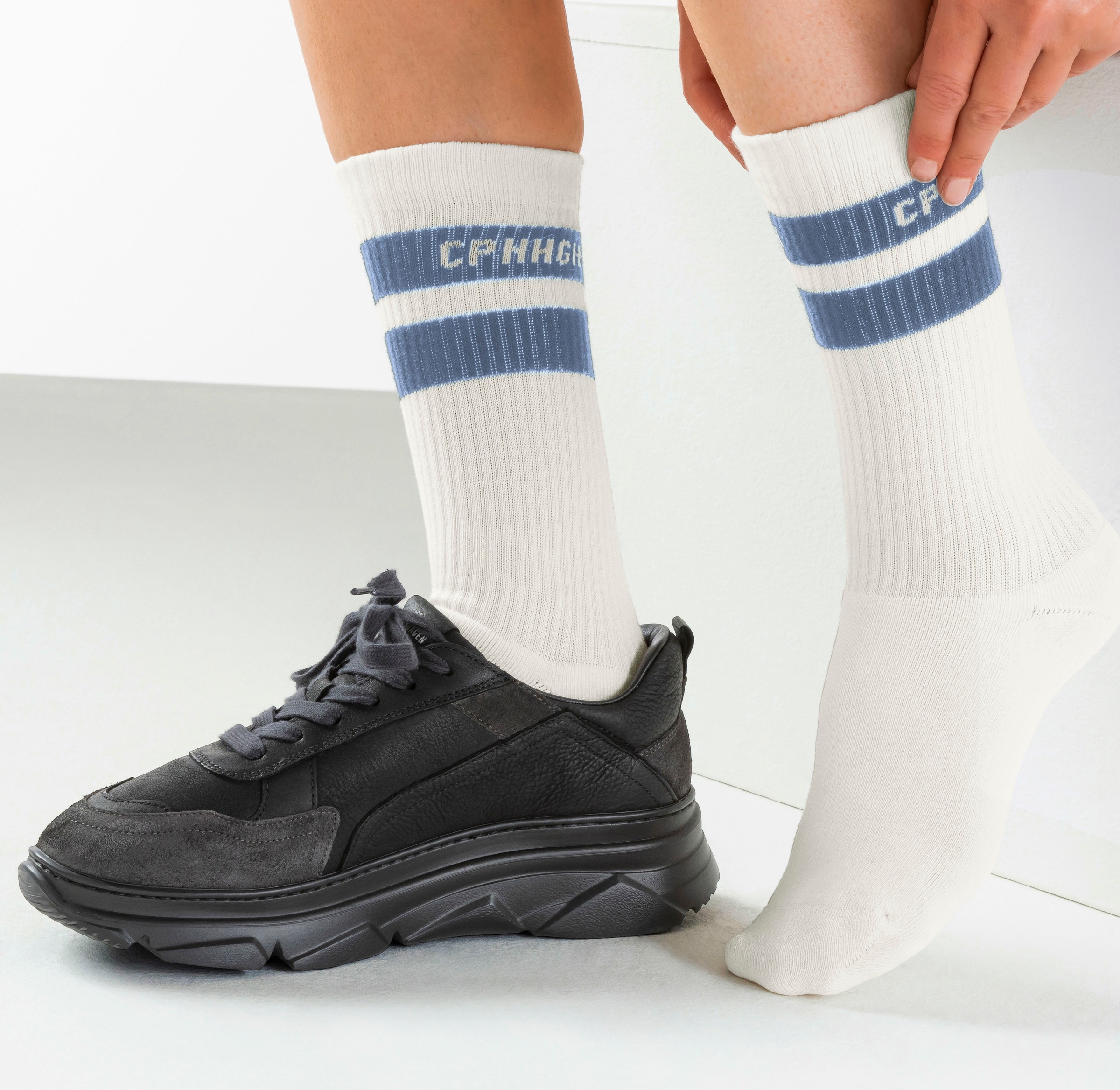 Copenhagen Studios Tennissocken Packung, 3 Paar tlg. mit Streifendesign und Vollfrottee