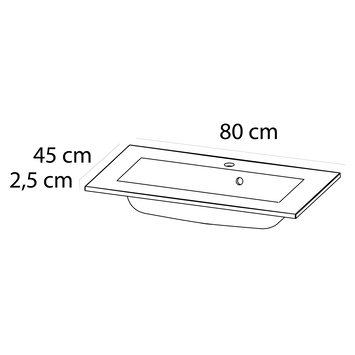 Tiger badkamermeubel Karlo 80 cm Mat Zwart met witte wastafel