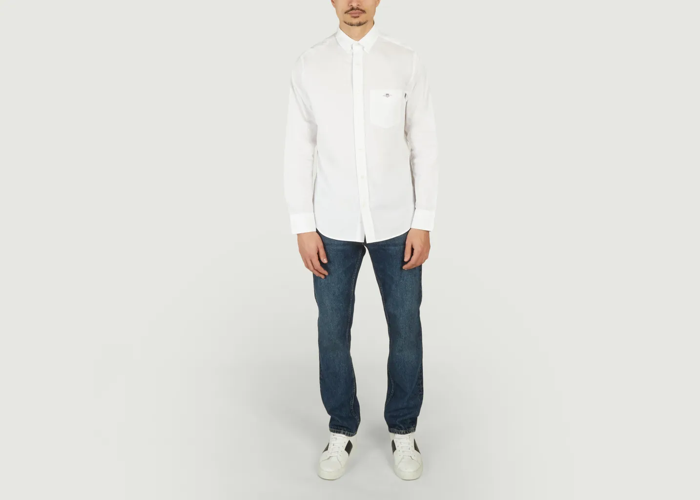 Chemise droite en popeline de coton Gant