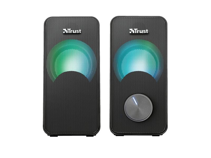 Trust PC-Lautsprecher Arys Compact RGB 2.0 Kompaktes Lautsprecherset mit elegantem Design und RGB-LED-Beleuchtung