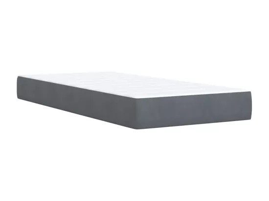 Sommier à lattes de lit et matelas Gris foncé 90x190 cm Velours