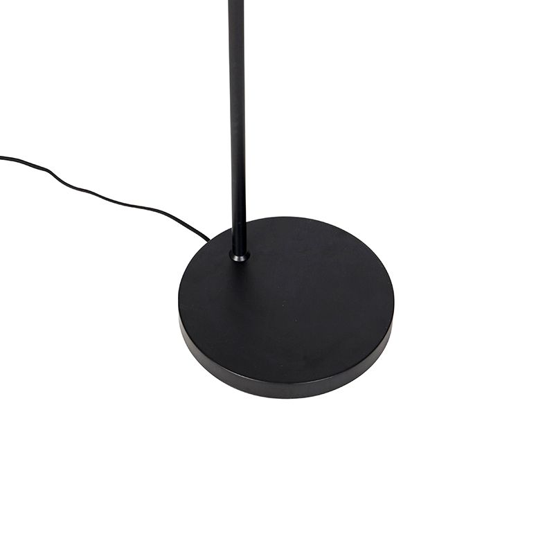 Design vloerlamp zwart met goud en smoke glas - Zuzanna