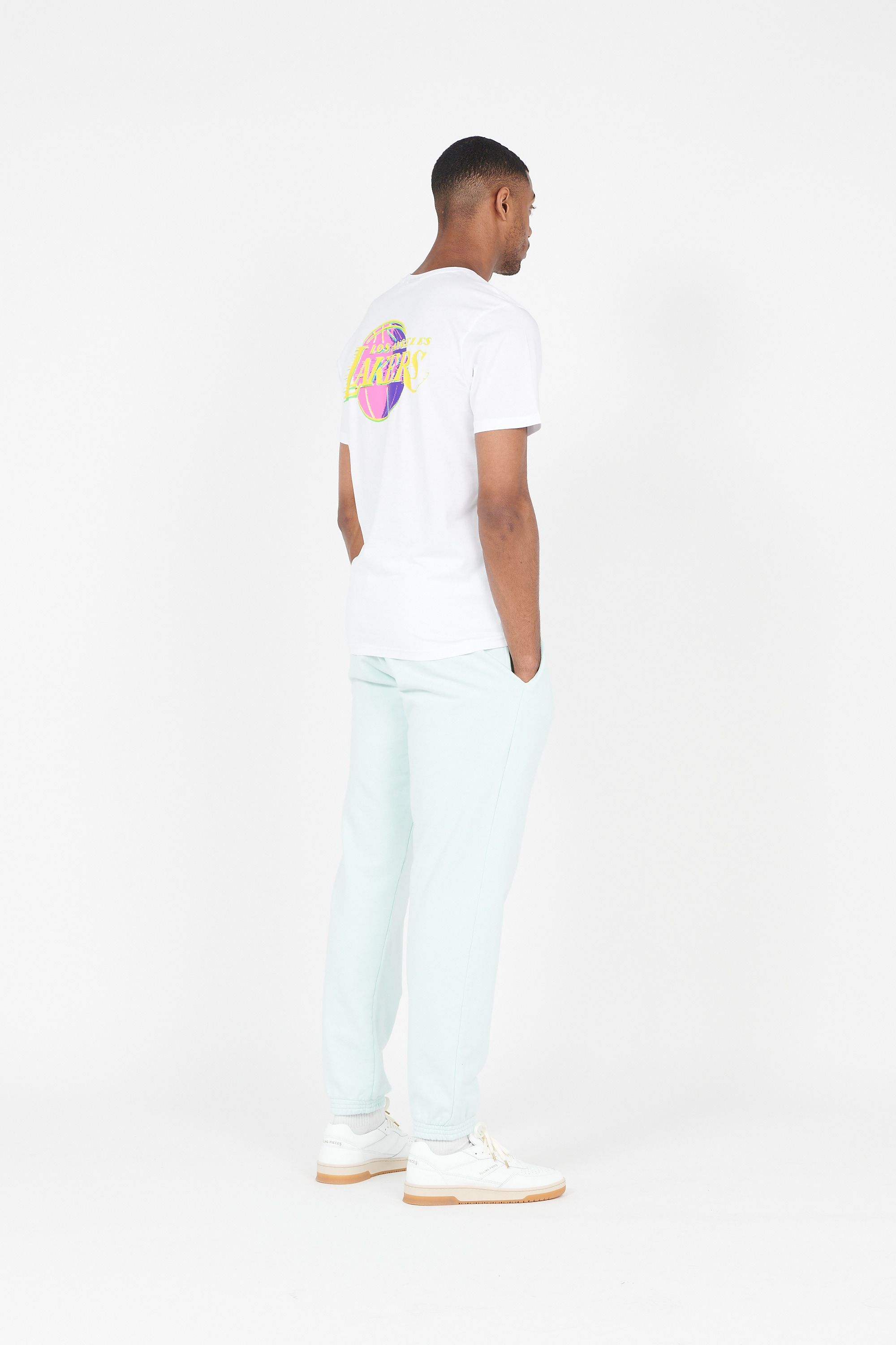 NEW ERA T-shirt  NBA NEON BACK GRPHC TM LOGO T LOSLAK Blanc