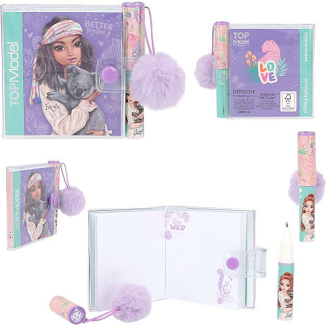 TOPModel mini notesbog m. kuglepen – flere varianter - assorteret