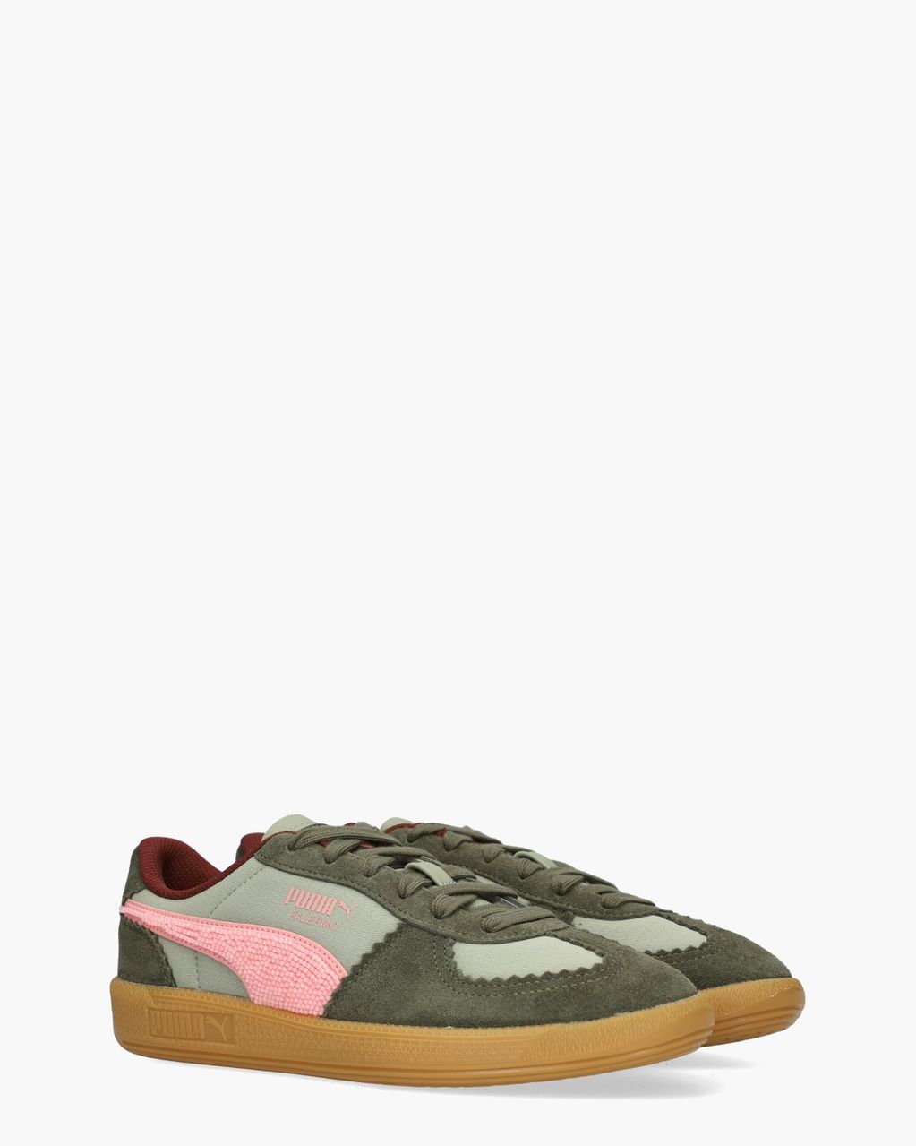 Puma Palermo Gentle Meld Groen/Roze Damessneakers