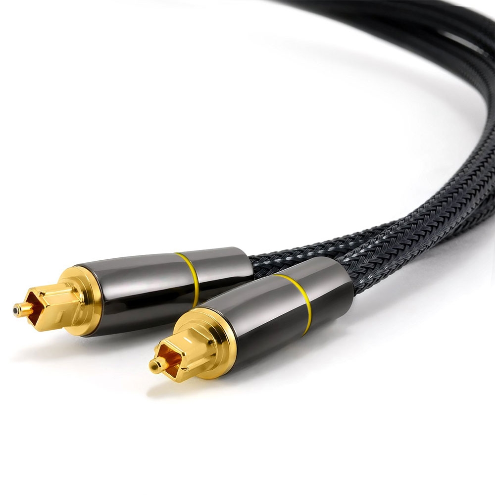 (1m) Optisches Digital Toslink Kabel SPDIF für Audiodaten - Schwarz