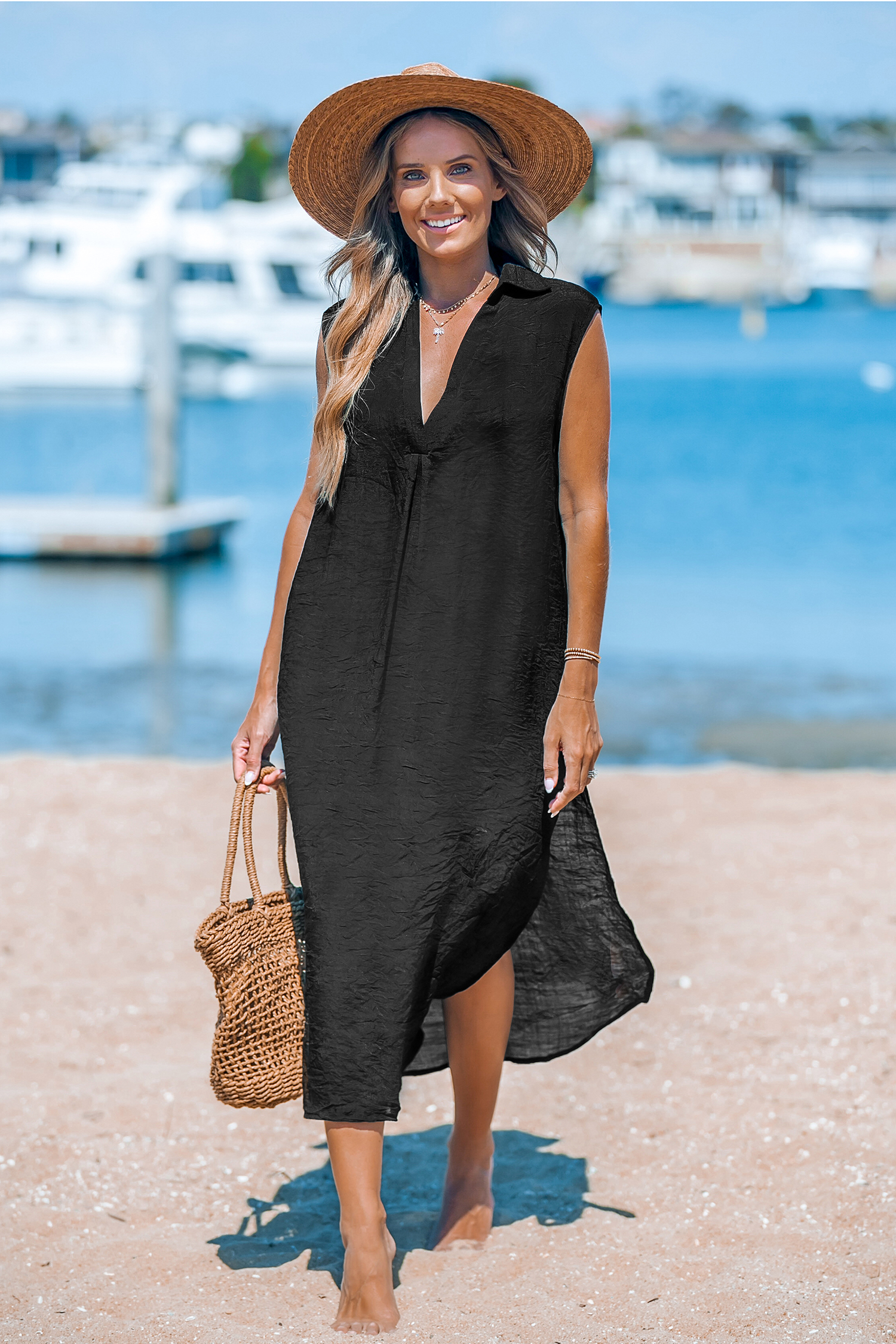 Robe cover up midi noire