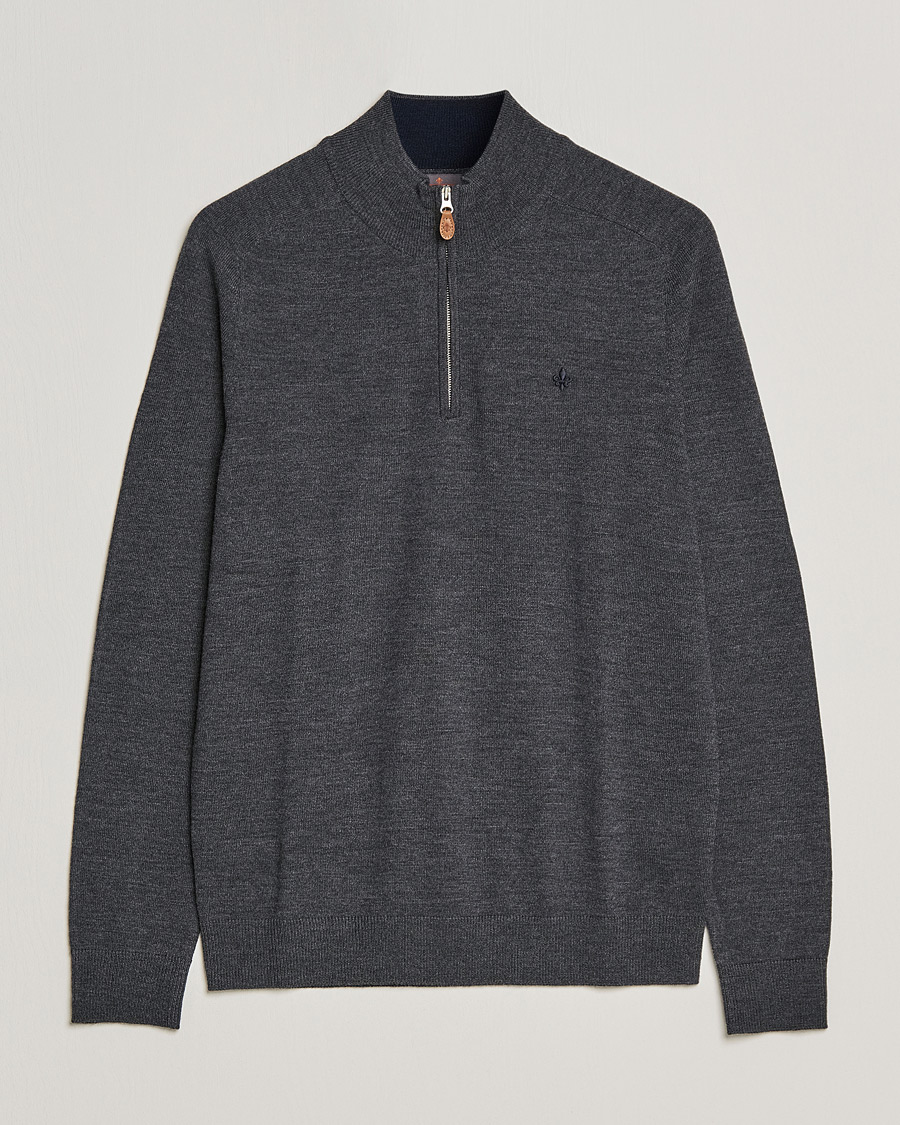 Morris John Merino Half Zip Dark Grey